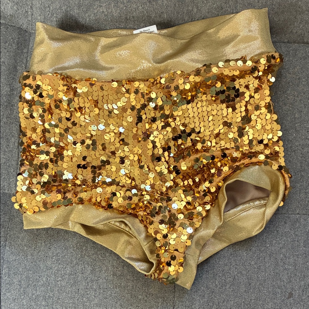 Balera Ultra Sparkle Gold Dance Shorts Child Medium